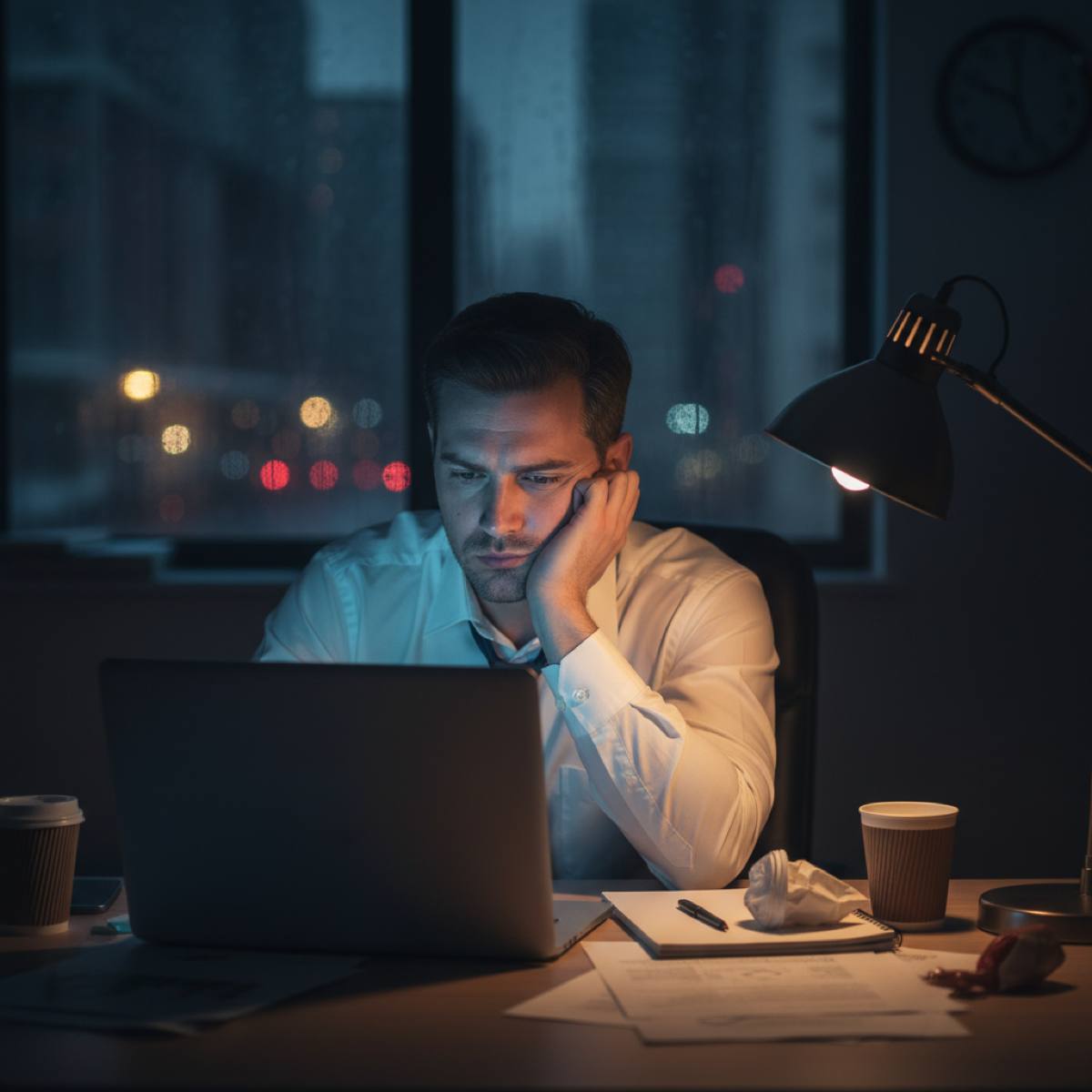 Professional experiencing burnout and exhaustion